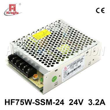 衡孚电源HF75W-SSM-24宽电网直流DC24V3.2A单路输出小薄开关电源