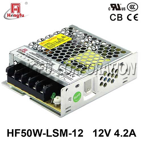 衡孚电源HF50W-LSM-12宽电网直流DC12V4.2A单路输出超薄开关电源