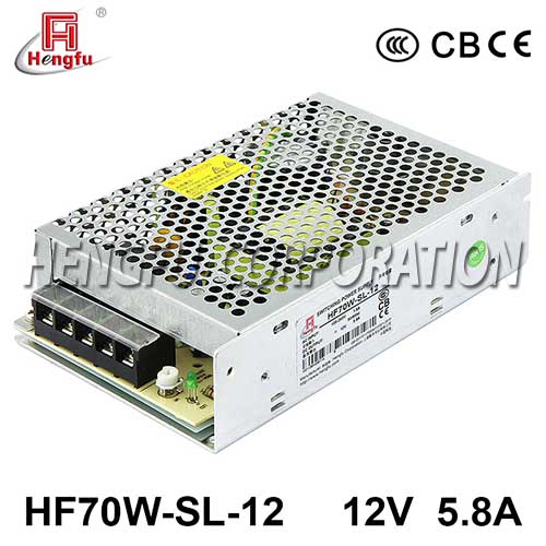 衡孚电源HF70W-SL-12宽电压输入直流DC12V5.8A单路输出开关电源