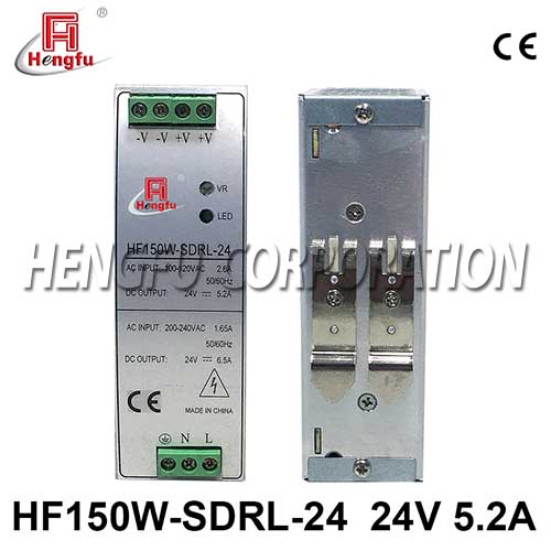 新品衡孚HF150W-SDRL-24导轨电源90-264VAC转DC24V6.5A开关电源-衡孚